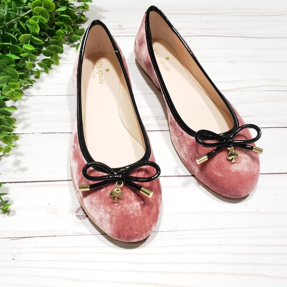 kate spade Shoes - Kate Spade Velvet Willa Flats Pink